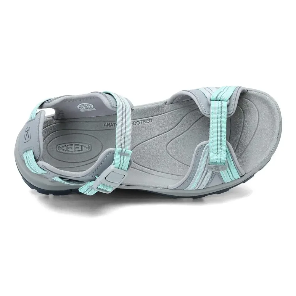 KEEN NEW WOMEN'S TERRADORA II OPEN TOE SANDAL LIGHT GRAY/OCEAN WAVE 7